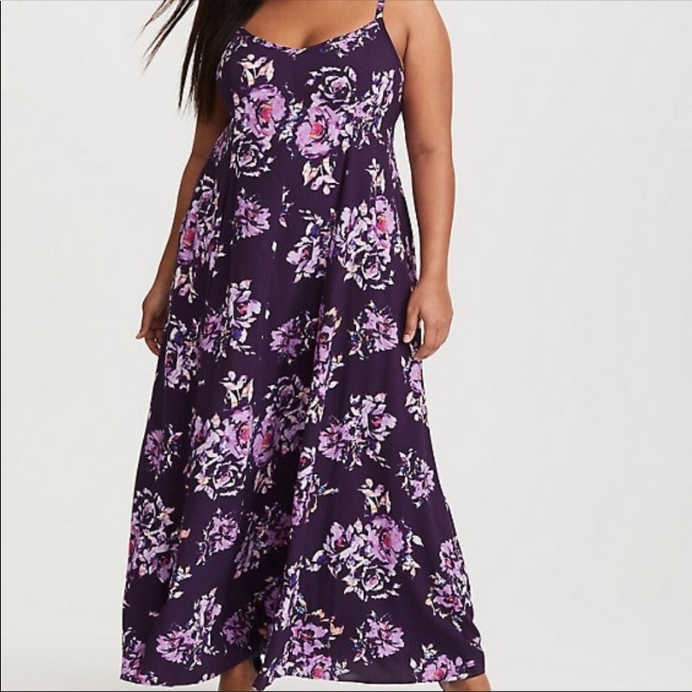 Torrid size 3x purple floral maxi brand new